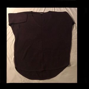 Express Elbow Length, V-Neck Plum Sweater.